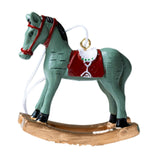 Maxbell Christmas Horse Statue Adorable Table Decoration for Garden Balcony Entrance Green
