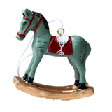Maxbell Christmas Horse Statue Adorable Table Decoration for Garden Balcony Entrance Green