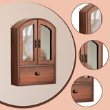 Maxbell Desktop Storage Cabinet Versatile Display Shelf for Living Room Home Kitchen Brown