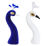 Maxbell Peacock Mannequin Head Floral Arrangement Decor for Thanksgiving Anniversary Blue