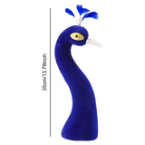 Maxbell Peacock Mannequin Head Floral Arrangement Decor for Thanksgiving Anniversary Blue
