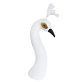 Maxbell Peacock Mannequin Head Floral Arrangement Decor for Thanksgiving Anniversary White