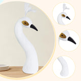 Maxbell Peacock Mannequin Head Floral Arrangement Decor for Thanksgiving Anniversary White
