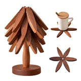 Maxbell DIY Christmas Tree Coaster Set Funny Table Setting for Bowls Hot Dishes Mugs