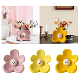 Maxbell Flower Vase Unique Cute Smiling Face Plant Pot for Porch Bedroom Dining Room pink