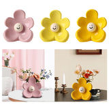 Maxbell Flower Vase Unique Cute Smiling Face Plant Pot for Porch Bedroom Dining Room pink