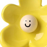 Maxbell Flower Vase Unique Cute Smiling Face Plant Pot for Porch Bedroom Dining Room light yellow