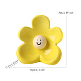 Maxbell Flower Vase Unique Cute Smiling Face Plant Pot for Porch Bedroom Dining Room light yellow