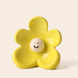 Maxbell Flower Vase Unique Cute Smiling Face Plant Pot for Porch Bedroom Dining Room light yellow
