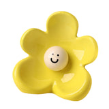Maxbell Flower Vase Unique Cute Smiling Face Plant Pot for Porch Bedroom Dining Room light yellow