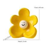 Maxbell Flower Vase Unique Cute Smiling Face Plant Pot for Porch Bedroom Dining Room yellow