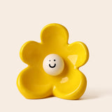 Maxbell Flower Vase Unique Cute Smiling Face Plant Pot for Porch Bedroom Dining Room yellow