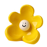 Maxbell Flower Vase Unique Cute Smiling Face Plant Pot for Porch Bedroom Dining Room yellow