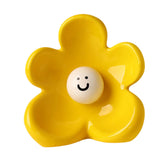 Maxbell Flower Vase Unique Cute Smiling Face Plant Pot for Porch Bedroom Dining Room yellow