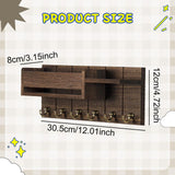 Maxbell Key Holder Wall Mount Rustic Wall Storage Shelf for Dorm Living Room Kitchen