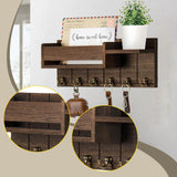 Maxbell Key Holder Wall Mount Rustic Wall Storage Shelf for Dorm Living Room Kitchen