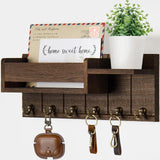 Maxbell Key Holder Wall Mount Rustic Wall Storage Shelf for Dorm Living Room Kitchen