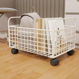 Maxbell Rolling Utility Cart Under Desk Sturdy Portable for Sundries Bedroom Nursery 25cmx48cmx30cm White