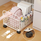 Maxbell Rolling Utility Cart Under Desk Sturdy Portable for Sundries Bedroom Nursery 25cmx48cmx30cm White