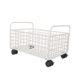 Maxbell Rolling Utility Cart Under Desk Sturdy Portable for Sundries Bedroom Nursery 25cmx48cmx30cm White