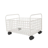 Maxbell Rolling Utility Cart Under Desk Sturdy Portable for Sundries Bedroom Nursery 25cmx48cmx30cm White