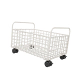 Maxbell Rolling Utility Cart Under Desk Sturdy Portable for Sundries Bedroom Nursery 25cmx48cmx30cm White