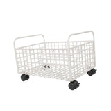 Maxbell Rolling Utility Cart Under Desk Sturdy Portable for Sundries Bedroom Nursery 25cmx48cmx30cm White