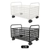 Maxbell Rolling Utility Cart Under Desk Sturdy Portable for Sundries Bedroom Nursery 25cmx48cmx30cm White