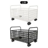 Maxbell Rolling Utility Cart Under Desk Sturdy Portable for Sundries Bedroom Nursery 25cmx48cmx30cm White