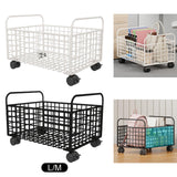 Maxbell Rolling Utility Cart Under Desk Sturdy Portable for Sundries Bedroom Nursery 25cmx48cmx30cm White