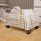 Maxbell Rolling Utility Cart Under Desk Sturdy Portable for Sundries Bedroom Nursery 25cmx38cmx26cm White