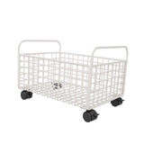 Maxbell Rolling Utility Cart Under Desk Sturdy Portable for Sundries Bedroom Nursery 25cmx38cmx26cm White