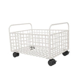 Maxbell Rolling Utility Cart Under Desk Sturdy Portable for Sundries Bedroom Nursery 25cmx38cmx26cm White
