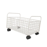 Maxbell Rolling Utility Cart Under Desk Sturdy Portable for Sundries Bedroom Nursery 25cmx38cmx26cm White