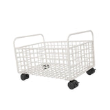 Maxbell Rolling Utility Cart Under Desk Sturdy Portable for Sundries Bedroom Nursery 25cmx38cmx26cm White