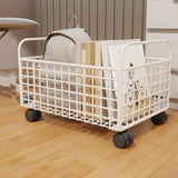 Maxbell Rolling Utility Cart Under Desk Sturdy Portable for Sundries Bedroom Nursery 25cmx38cmx26cm White