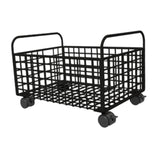 Maxbell Rolling Utility Cart Under Desk Sturdy Portable for Sundries Bedroom Nursery 25cmx48cmx30cm Black