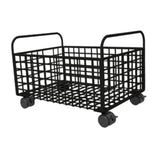 Maxbell Rolling Utility Cart Under Desk Sturdy Portable for Sundries Bedroom Nursery 25cmx38cmx26cm Black