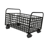 Maxbell Rolling Utility Cart Under Desk Sturdy Portable for Sundries Bedroom Nursery 25cmx38cmx26cm Black