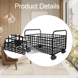 Maxbell Rolling Utility Cart Under Desk Sturdy Portable for Sundries Bedroom Nursery 25cmx38cmx26cm Black