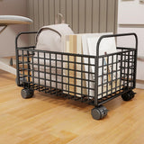 Maxbell Rolling Utility Cart Under Desk Sturdy Portable for Sundries Bedroom Nursery 25cmx38cmx26cm Black