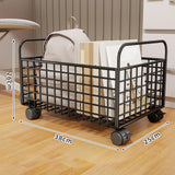 Maxbell Rolling Utility Cart Under Desk Sturdy Portable for Sundries Bedroom Nursery 25cmx38cmx26cm Black