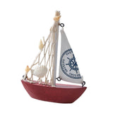 Maxbell Mini Sailboat Model Decoration Art Beach Nautical Design for Bookshelf Table Red