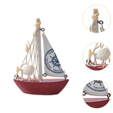 Maxbell Mini Sailboat Model Decoration Art Beach Nautical Design for Bookshelf Table Red