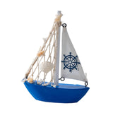 Maxbell Mini Sailboat Model Decoration Art Beach Nautical Design for Bookshelf Table Dark Blue