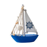 Maxbell Mini Sailboat Model Decoration Art Beach Nautical Design for Bookshelf Table Dark Blue