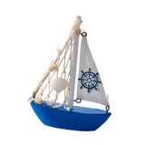 Maxbell Mini Sailboat Model Decoration Art Beach Nautical Design for Bookshelf Table Dark Blue