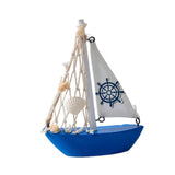 Maxbell Mini Sailboat Model Decoration Art Beach Nautical Design for Bookshelf Table Dark Blue