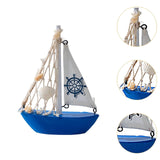 Maxbell Mini Sailboat Model Decoration Art Beach Nautical Design for Bookshelf Table Dark Blue