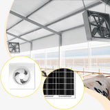 Maxbell Solar Exhaust Fan Silent Sturdy Accessories for Greenhouse Pet House Outside White 4 Inch
